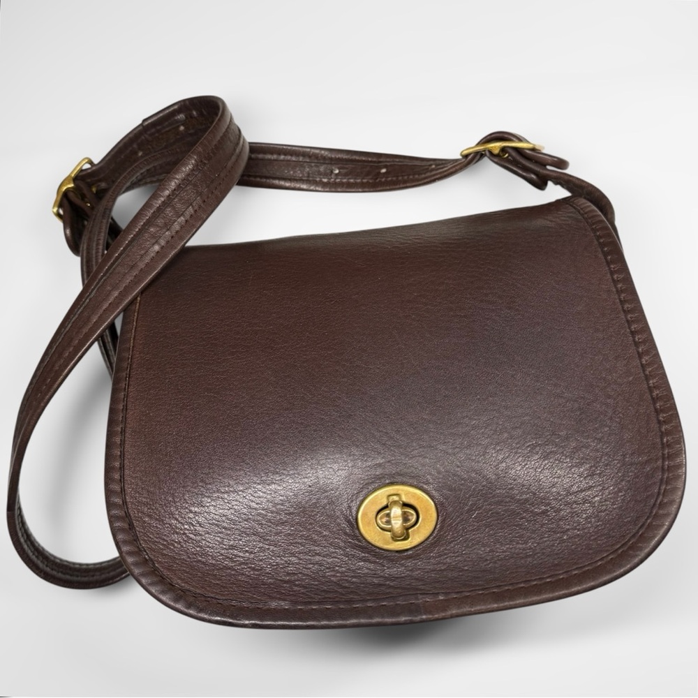 Vintage Coach Small Shoulder Bag in Mocha - Style No. 9530